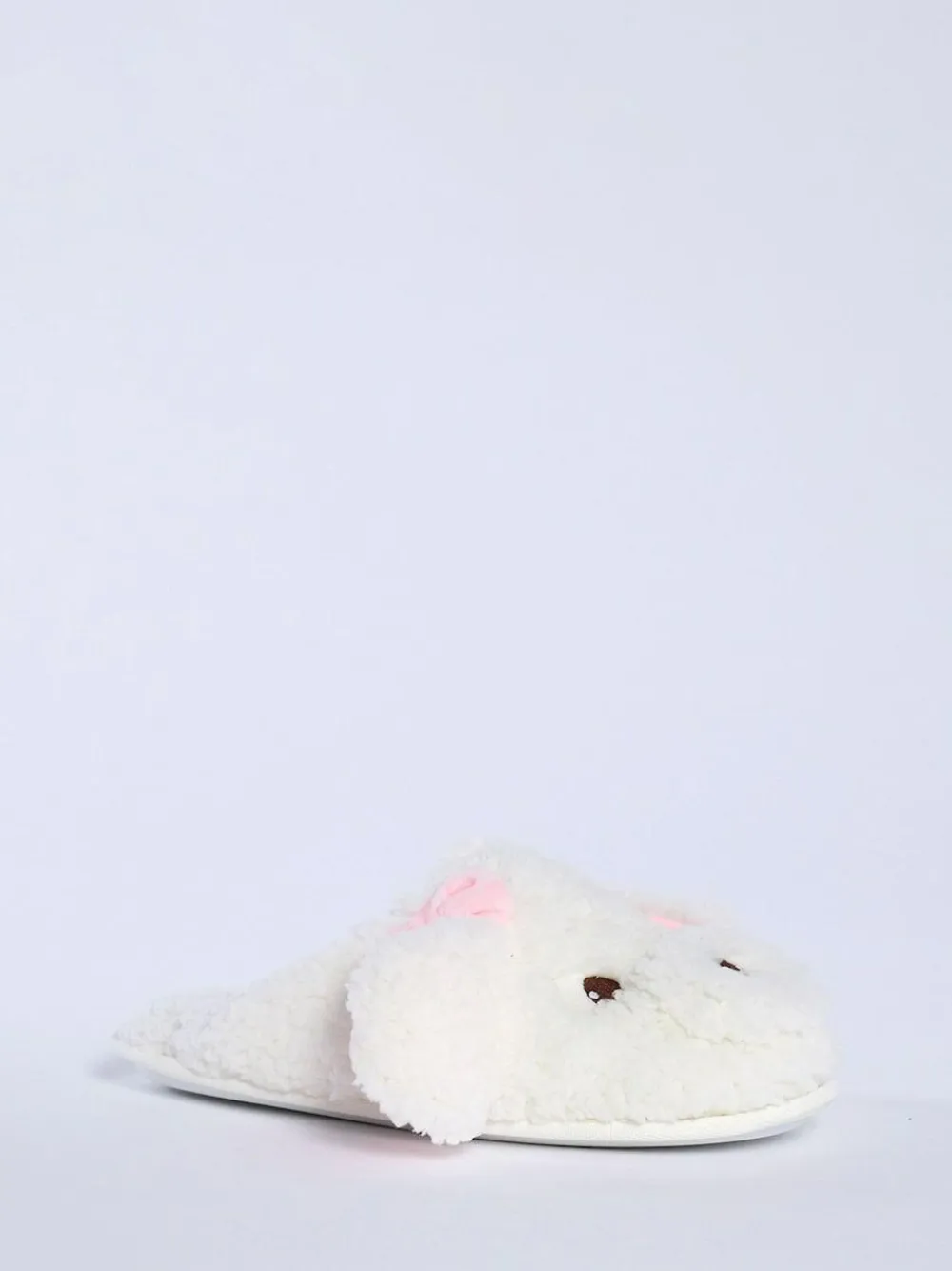 Boux Avenue White Dog Borg Mules^Women Slippers