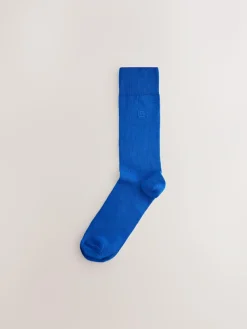 New Next 8 Pack Embroidered Lasting Fresh Socks Bright Blue/Green/Red