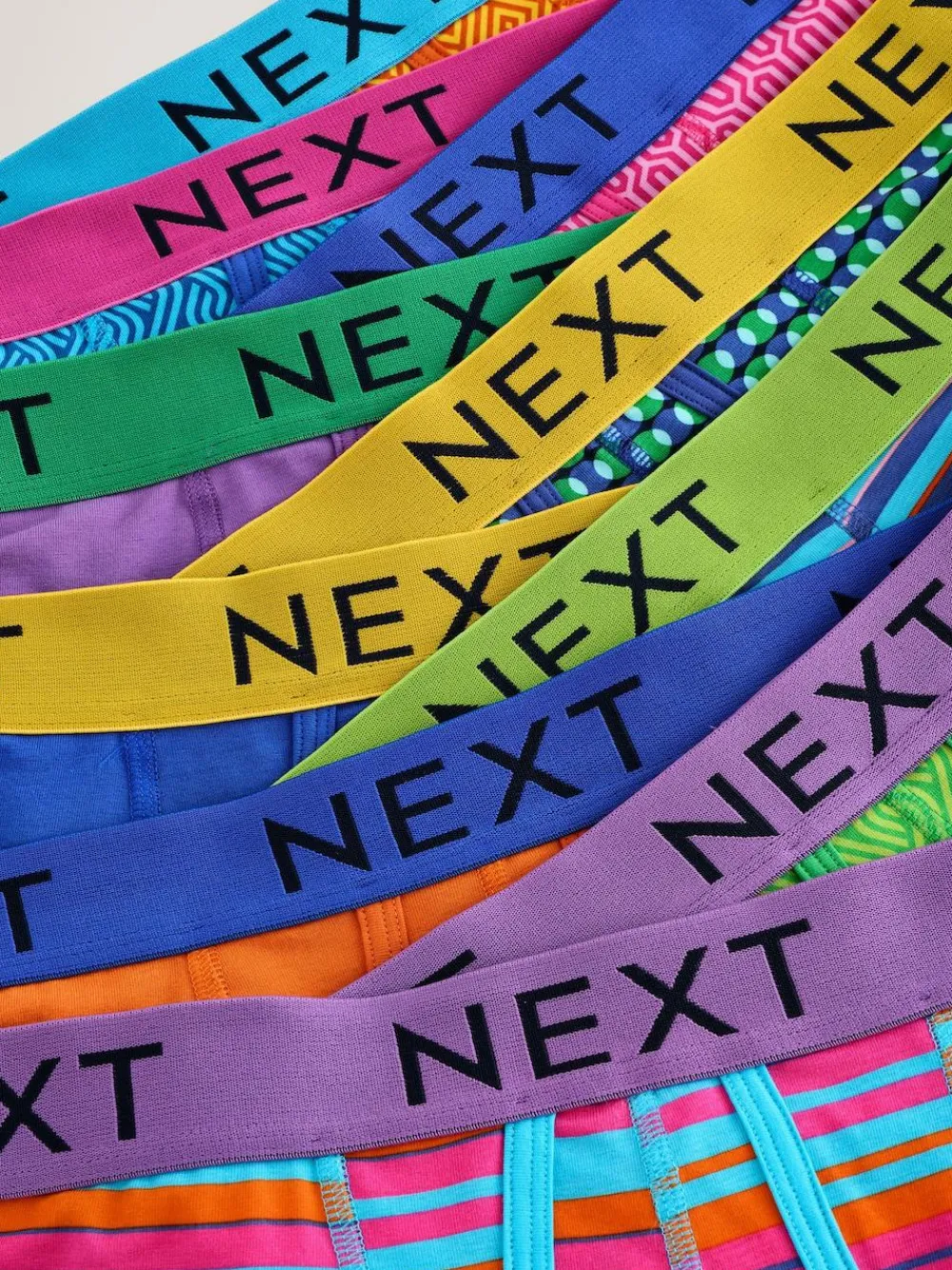 Next Bright Blue/Orange Spot 10 pack A-Front Boxers^ Underwear|Underwear