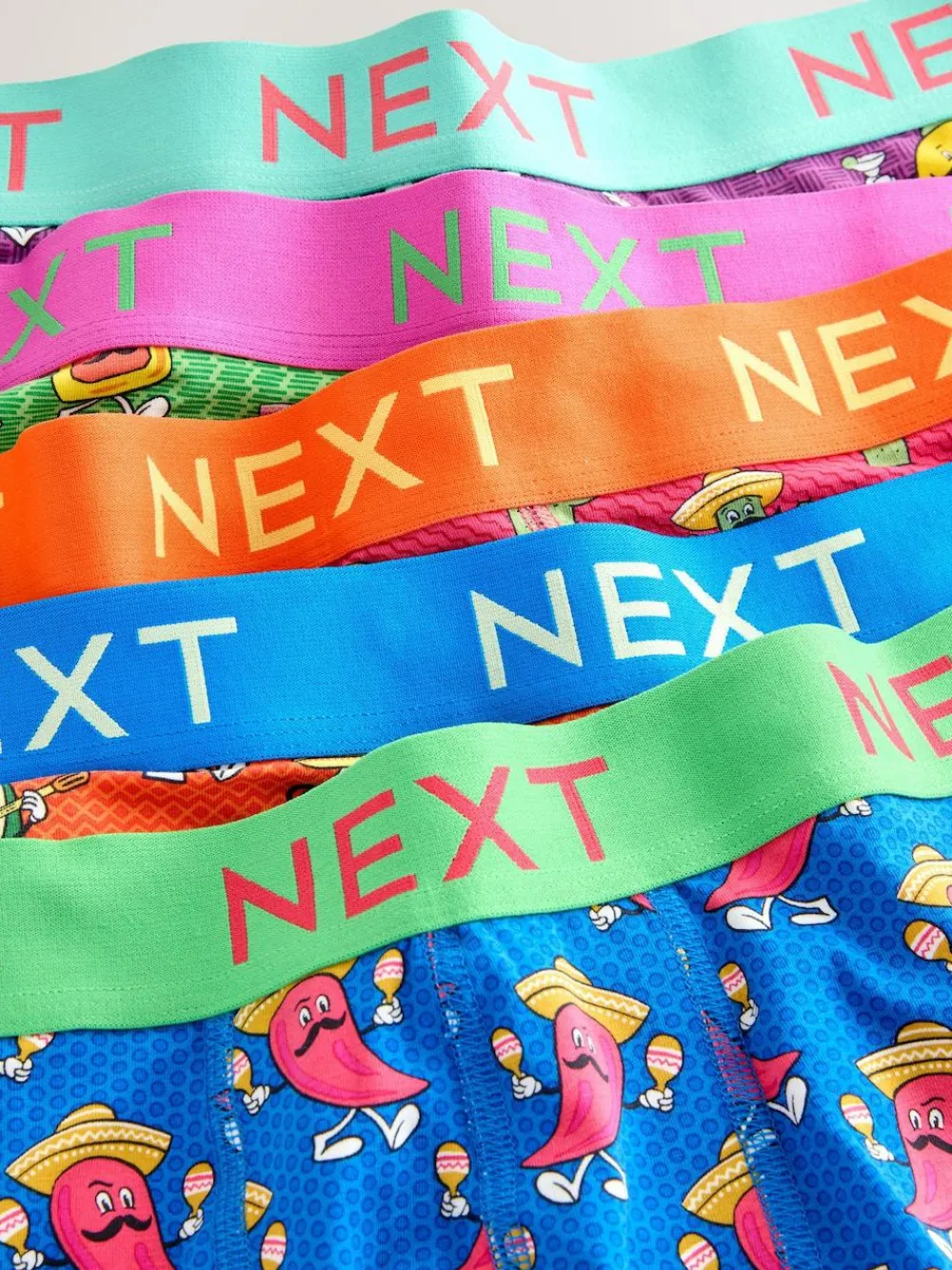Hot Next 5 Pack Hipster Boxers 5 Pack Bright Food Print