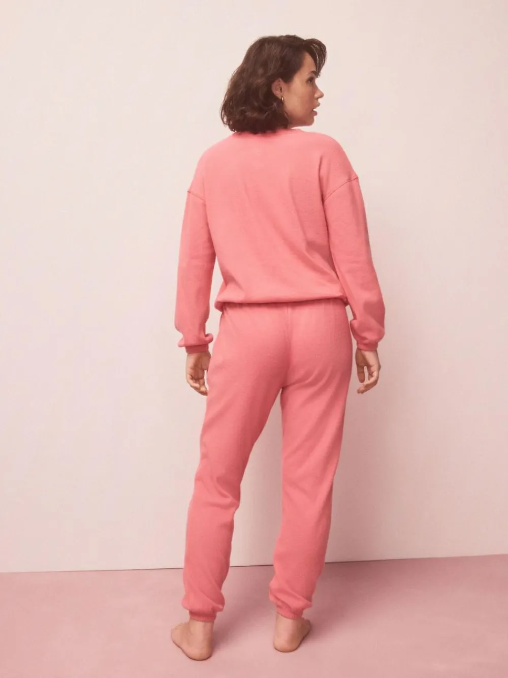 Clearance Next Bright Pink Cosy Waffle Long Sleeve Pyjamas