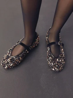 New Next Forever Comfort® Embellished Sequin Mary Jane Shoes Bronze