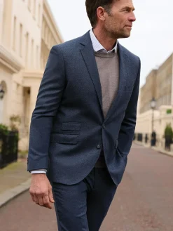 Best Brook Taverner Donegal Wool Suit Jacket Blue