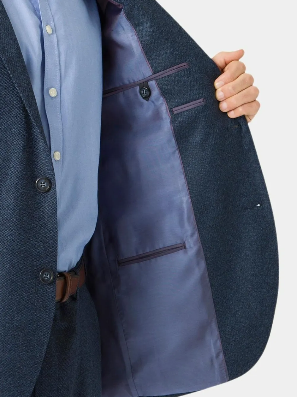 Best Brook Taverner Donegal Wool Suit Jacket Blue