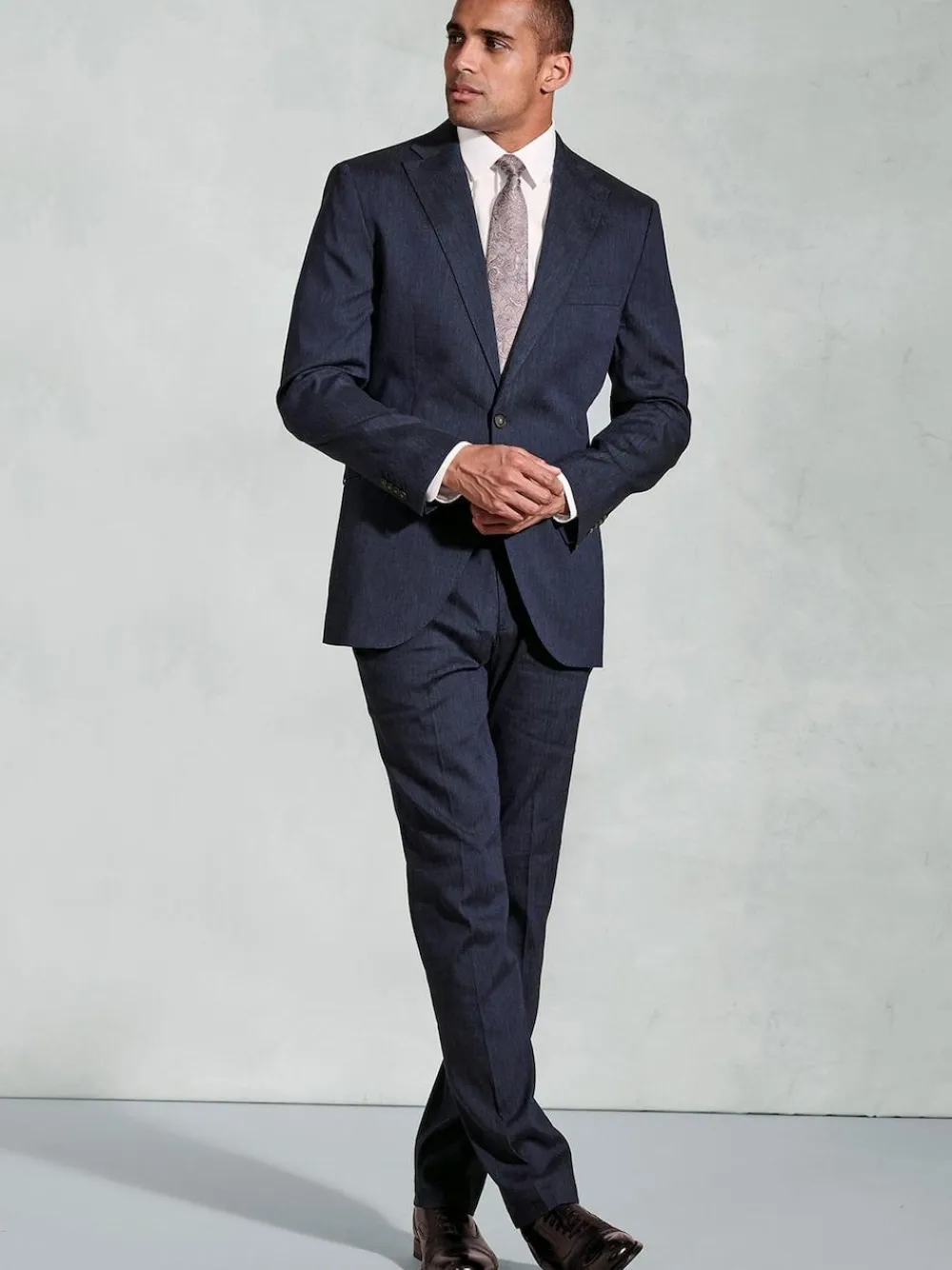 Brook Taverner Blue Linen Blend Mixer Suit Jacket^ Suits & Tuxedos|Blue Suits