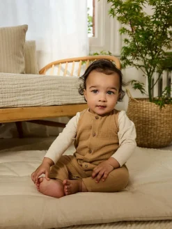 Online Next Baby Dungarees and Bodysuit Set (0mths-2yrs) Brown