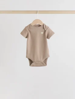 Clearance Next Brown Bear Short Sleeve Baby Bodysuits 5 Pack