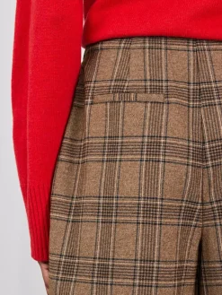 Next Brown Check Smart Culottes^Women Pants
