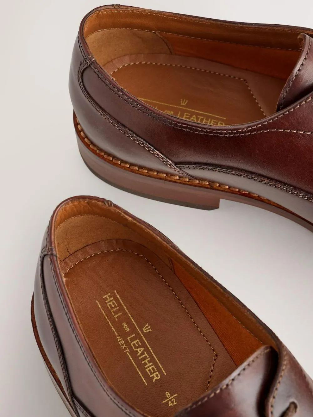 Clearance Next Contrast Sole Leather Oxford Toecap Shoes Brown