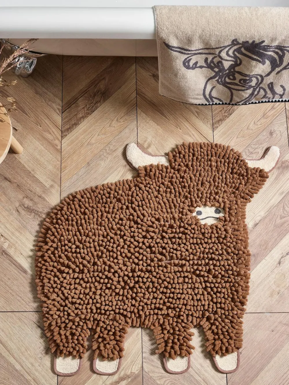 Best Next Brown Hamish Plush Bobble Shaped Bath Mat