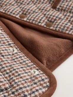 Hot Next Baby Quilted Cord Collar Jacket (0mths-2yrs) Brown Heritage Check