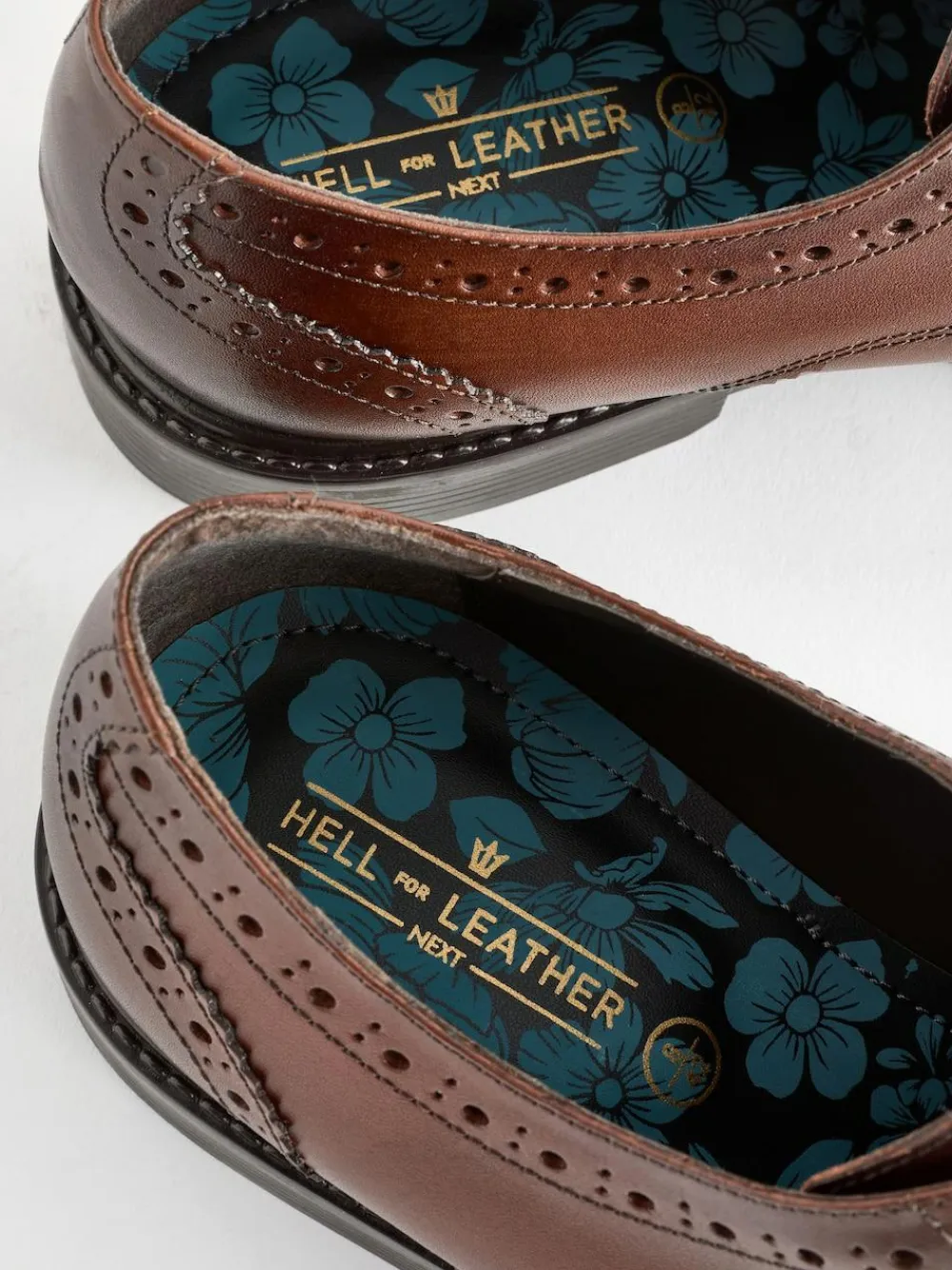 Clearance Next Standard Fit Leather Derby Brogues Brown