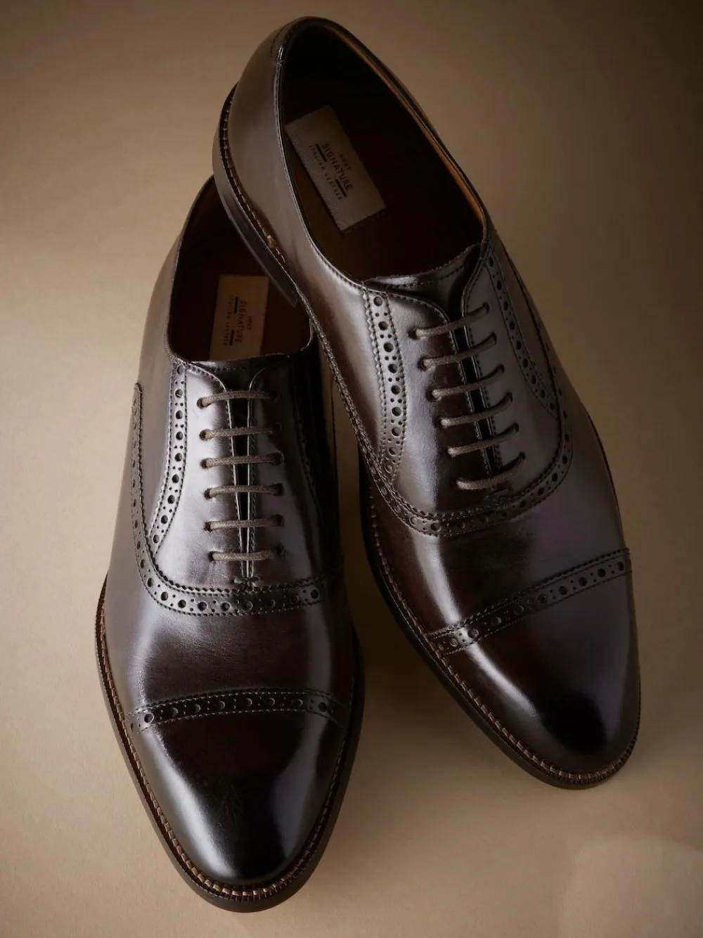 Next Standard Fit Signature Leather Sole Oxford Toe Cap Shoes^ Shoes