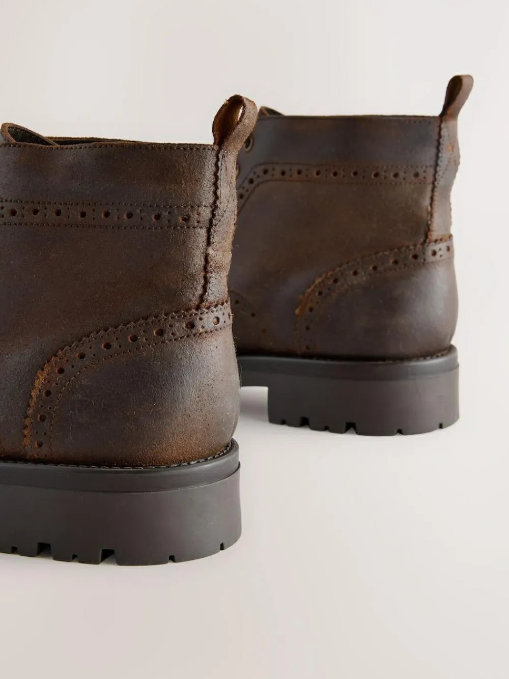 Next Brown Tall Chunky Lace-Up Brogue Boots^ Boots|Boots