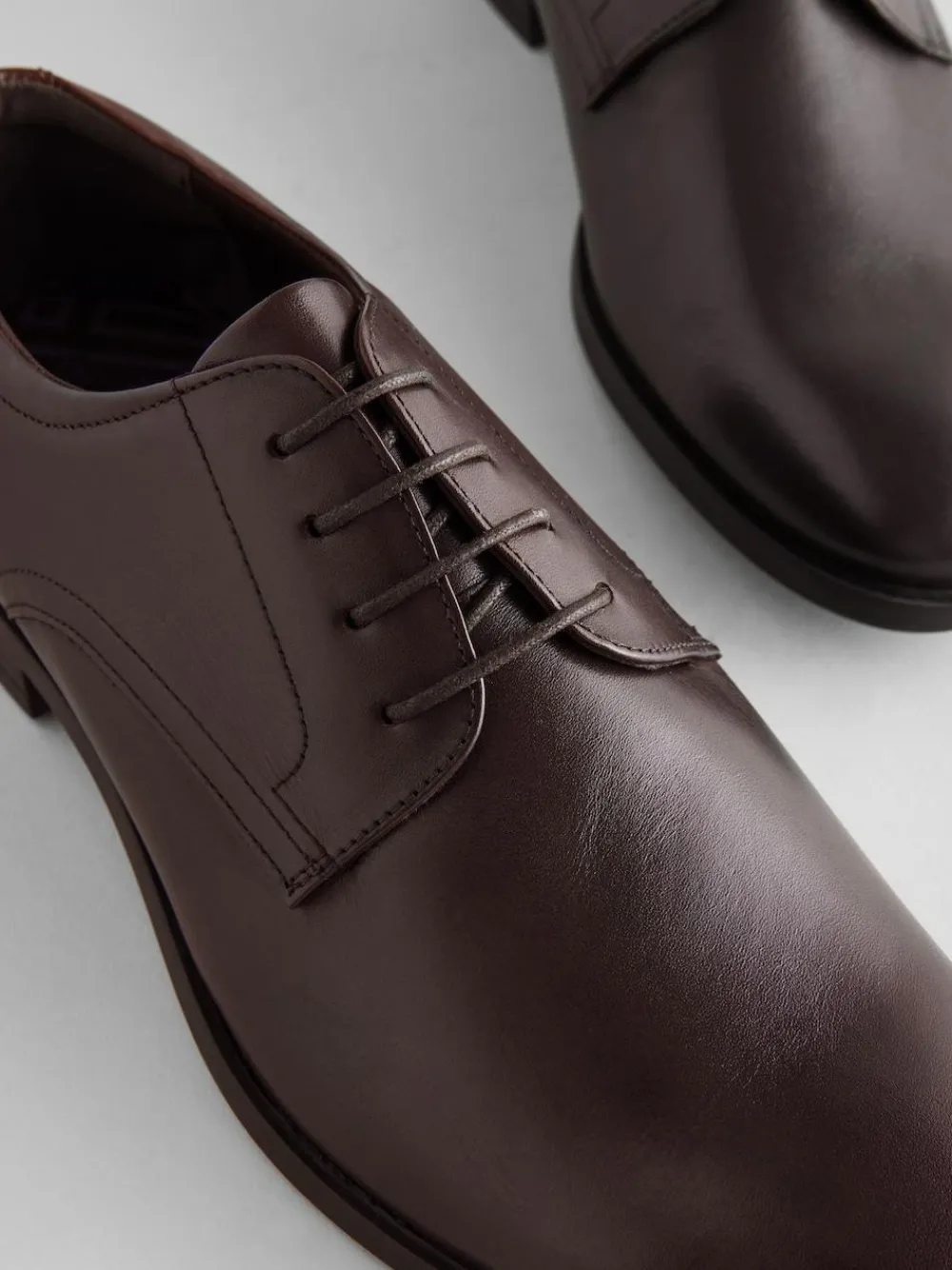 Next Wide Fit Leather Plain Derby Shoes^ Shoes