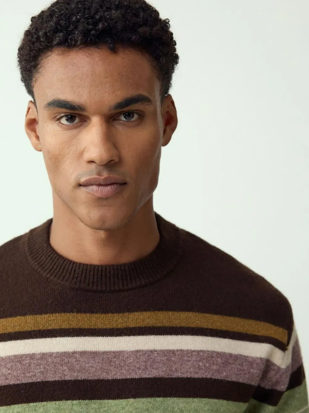 Next Regular Fit Cosy Stripe Crew Jumper with Wool^ Knitwear|Knitwear