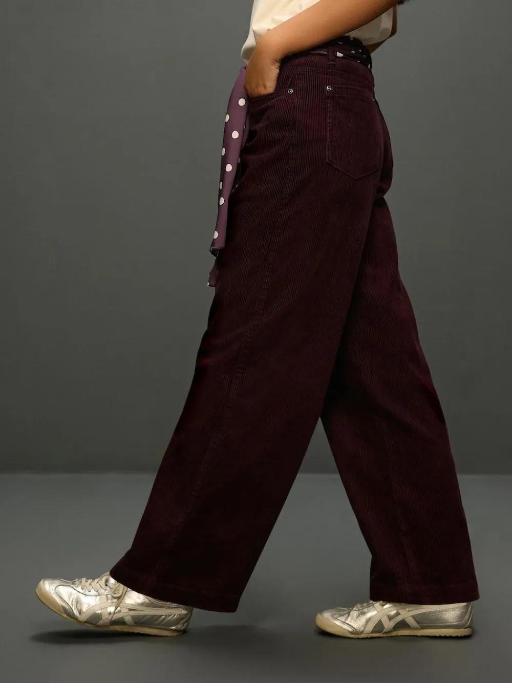 Next Cord Wide Leg Trousers With Scarf^Women Pants