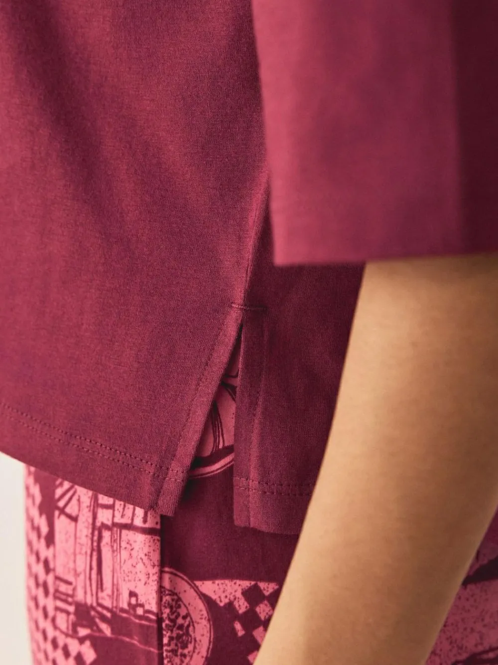 Next Burgundy Red Cotton Short Sleeve Pyjamas^Women Pyjamas|All Night & Lounge