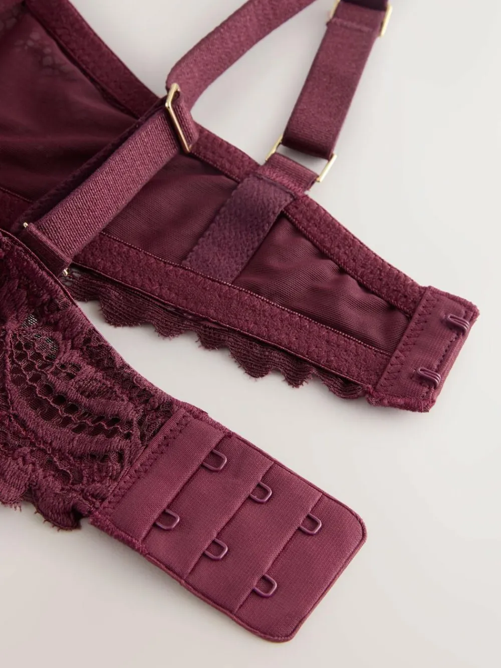 New Next Burgundy Red DD+ Non Pad Plunge Lace Ultimate Comfort Bra