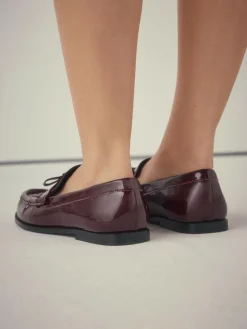 Next Forever Comfort® Bow Detail Ruched Toe Loafers^Women Flats