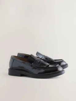 Next Burgundy Red Fringe Penny Loafers^ Shoes