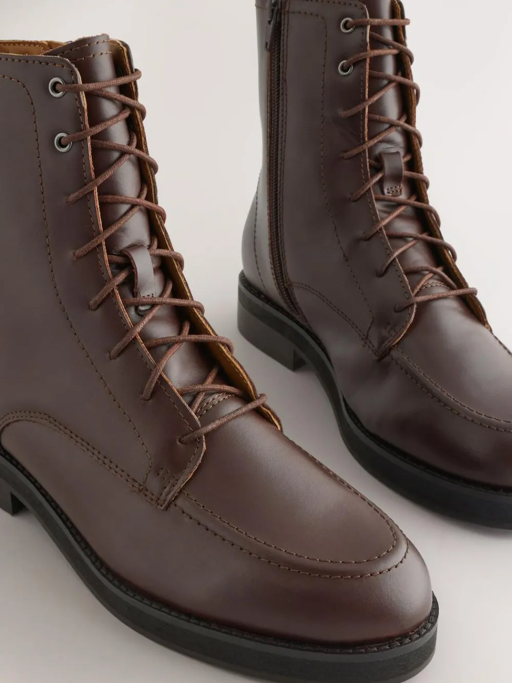 Hot Next Forever Comfort® Lace-Up Ankle Boots Burgundy Red Leather