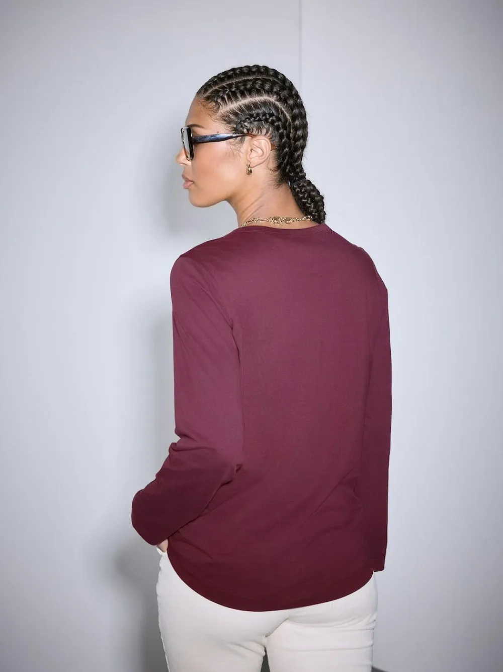 Clearance Next Burgundy Red Long Sleeve Crew Neck T-Shirt