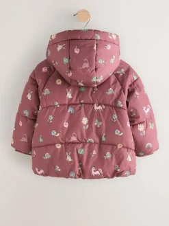 Hot Next Shower Resistant Faux Fur Lined Padded Coat (3mths-7yrs) Burgundy Red
