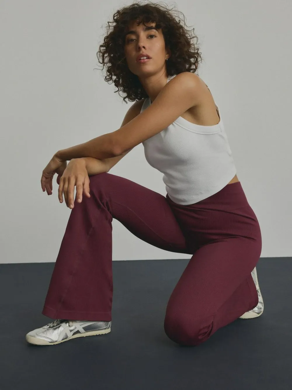 Discount Next Ribbed Kickflare Leggings Burgundy