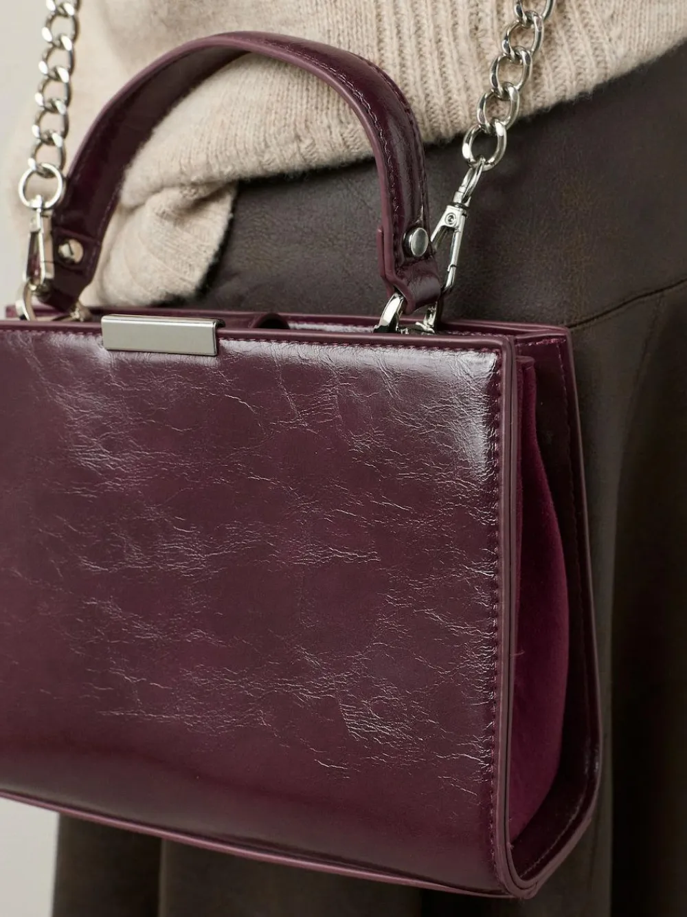 Next Top Handle Croc Effect Bag^Women Bags