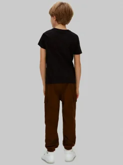 Calvin Klein Jeans Relaxed Sateen Cargo Brown Trousers^BOY Pants & Chinos