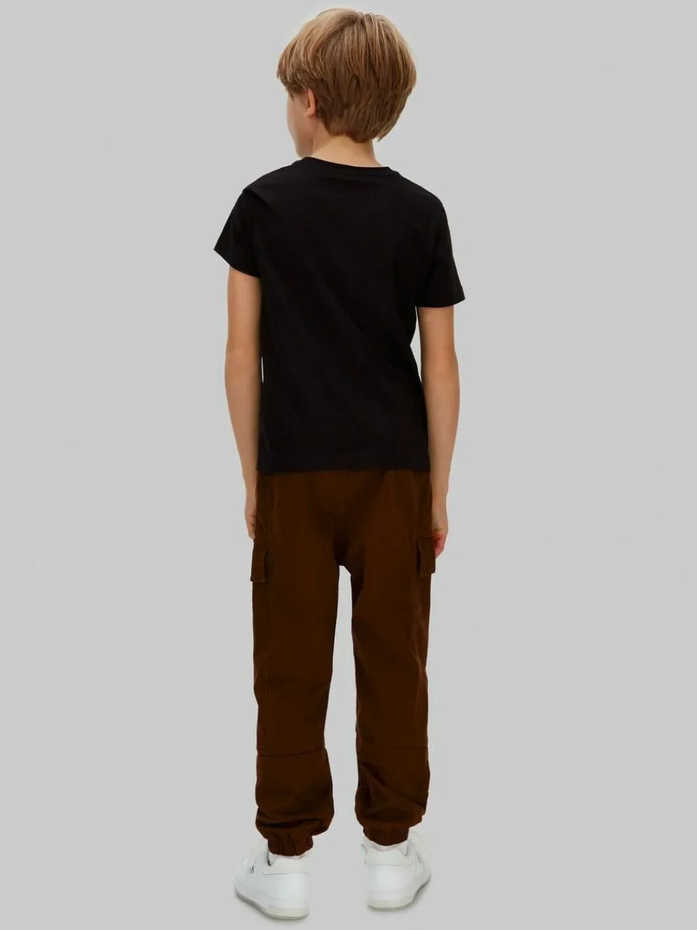 Calvin Klein Jeans Relaxed Sateen Cargo Brown Trousers^BOY Pants & Chinos