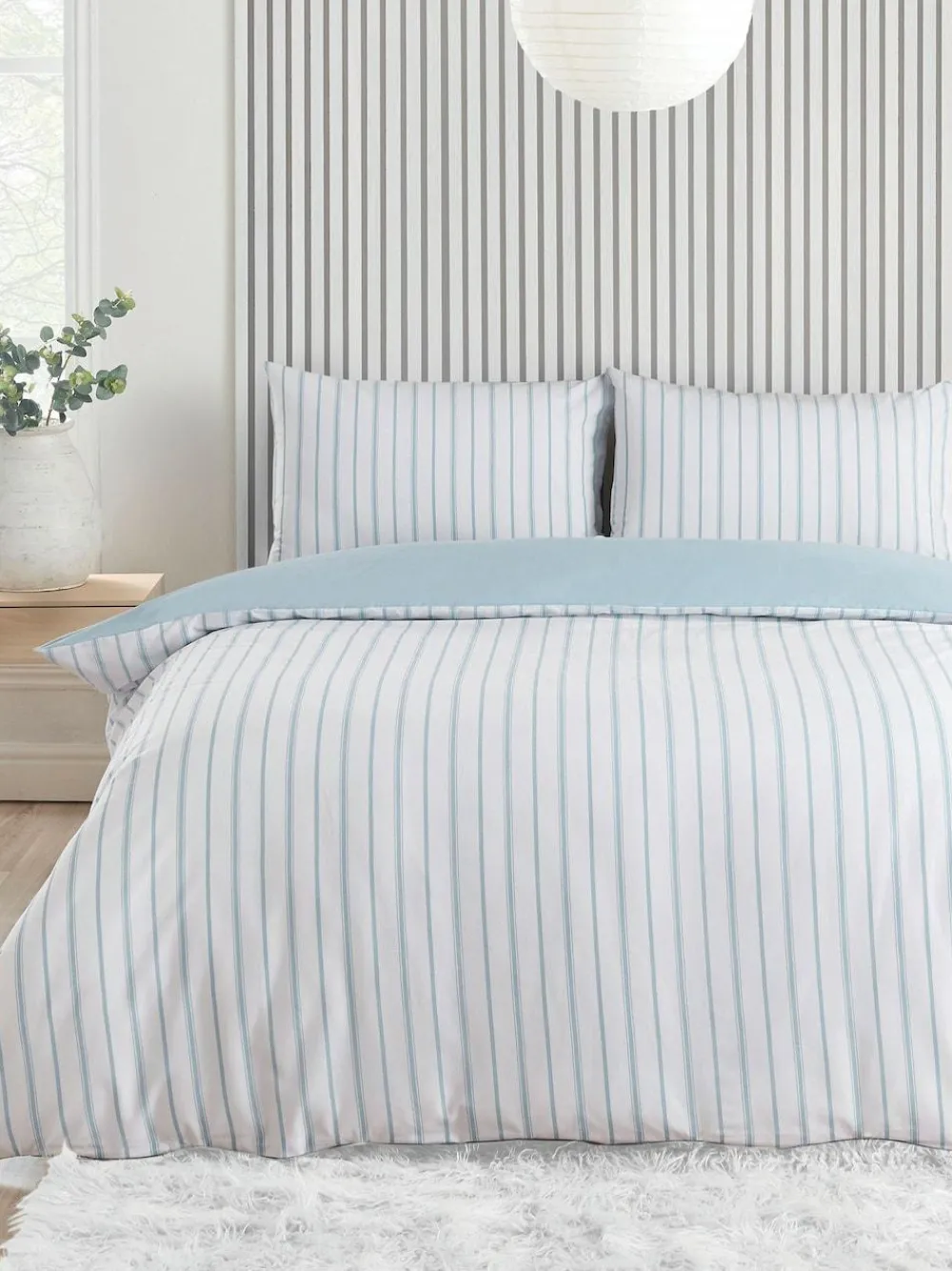 Catherine Lansfield Blue Meadowsweet Floral Reversible Duvet Cover Set^ Branded Bedlinen