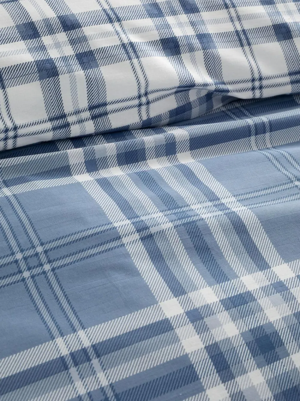 Catherine Lansfield Kelso Check Easy Care Duvet Cover and Pillowcase Set Blue