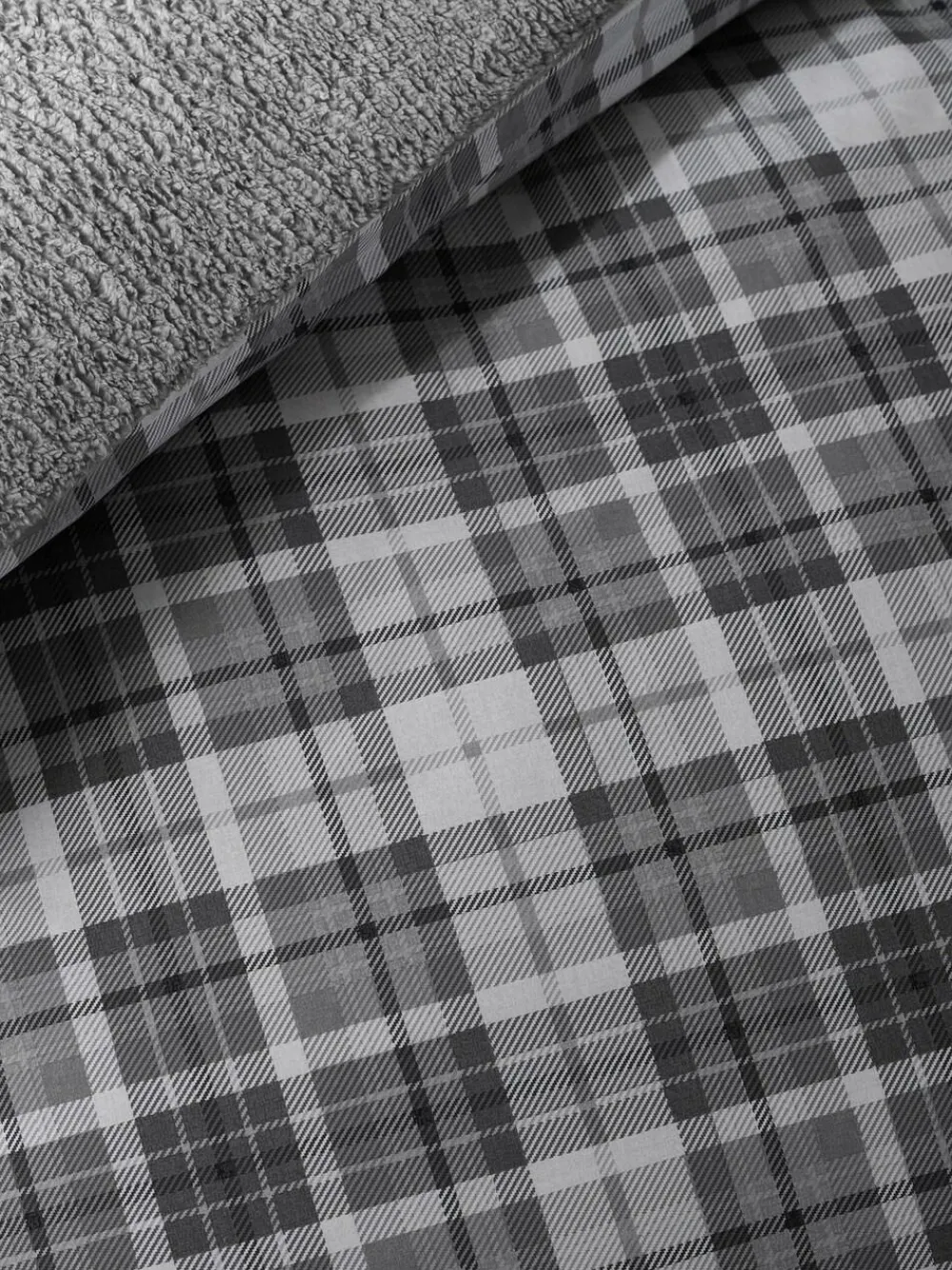 Catherine Lansfield Cosy Sherpa Check Duvet Cover Set^ Branded Bedlinen