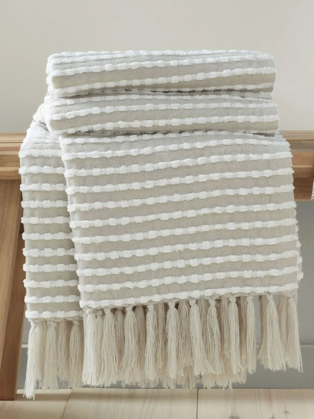 Best Catherine Lansfield Stab Stitch Throw Natural