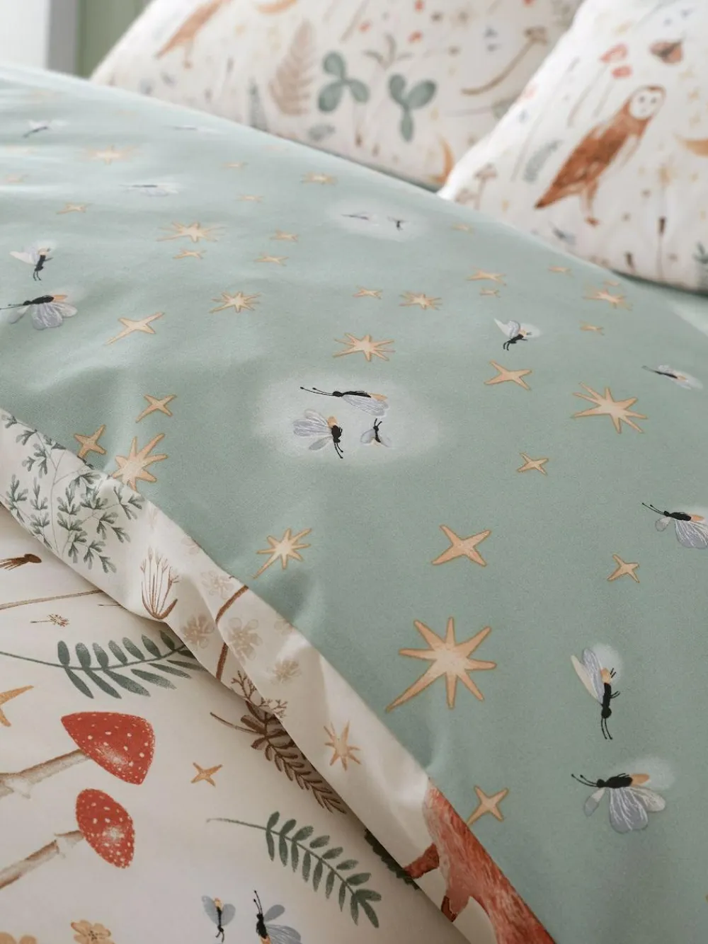 Clearance Catherine Lansfield Enchanted Twilight Animals Duvet Cover and Pillowcase Set Natural