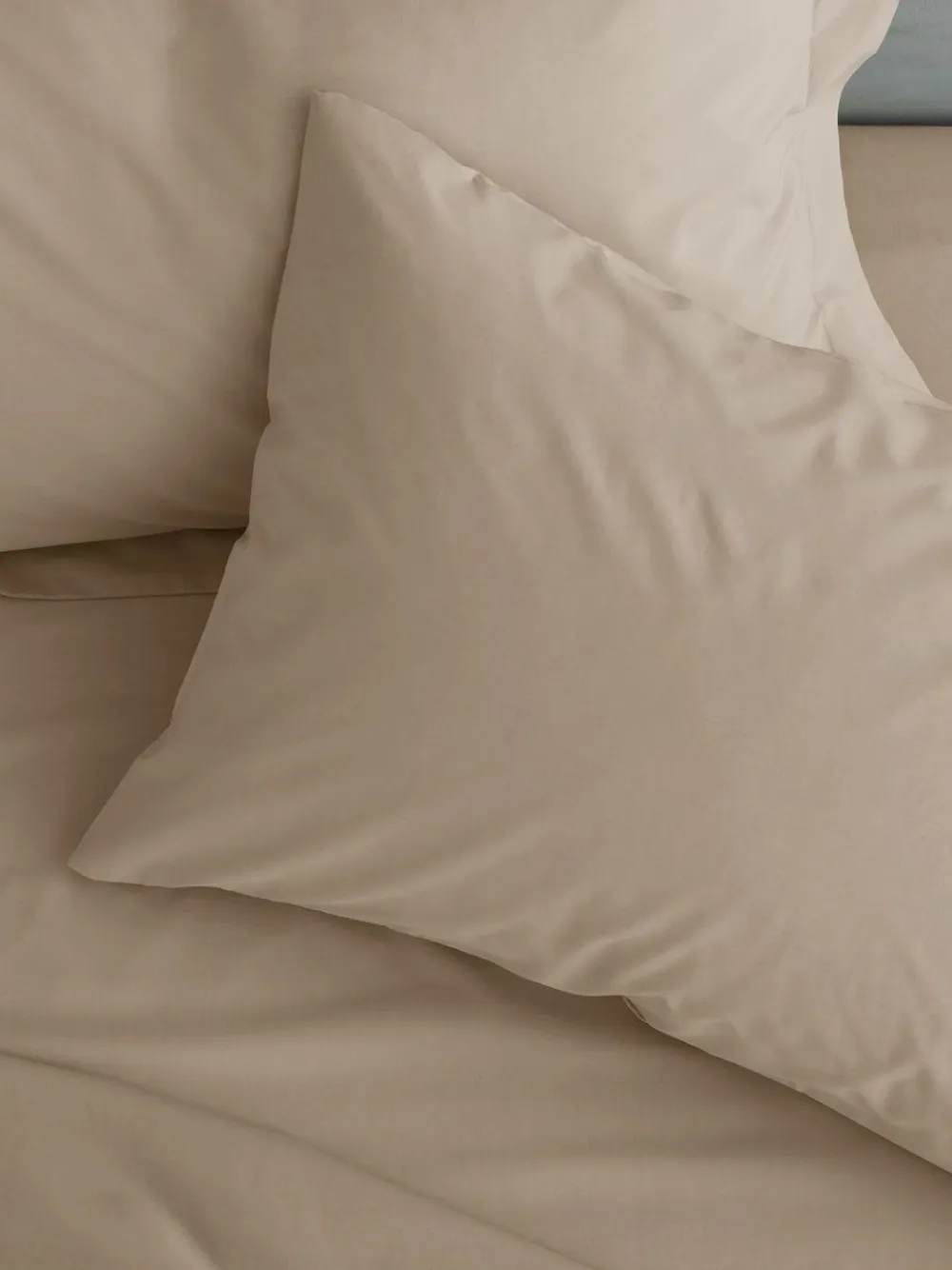 New Catherine Lansfield Set of 2 Natural Easy Iron Percale Pillowcases