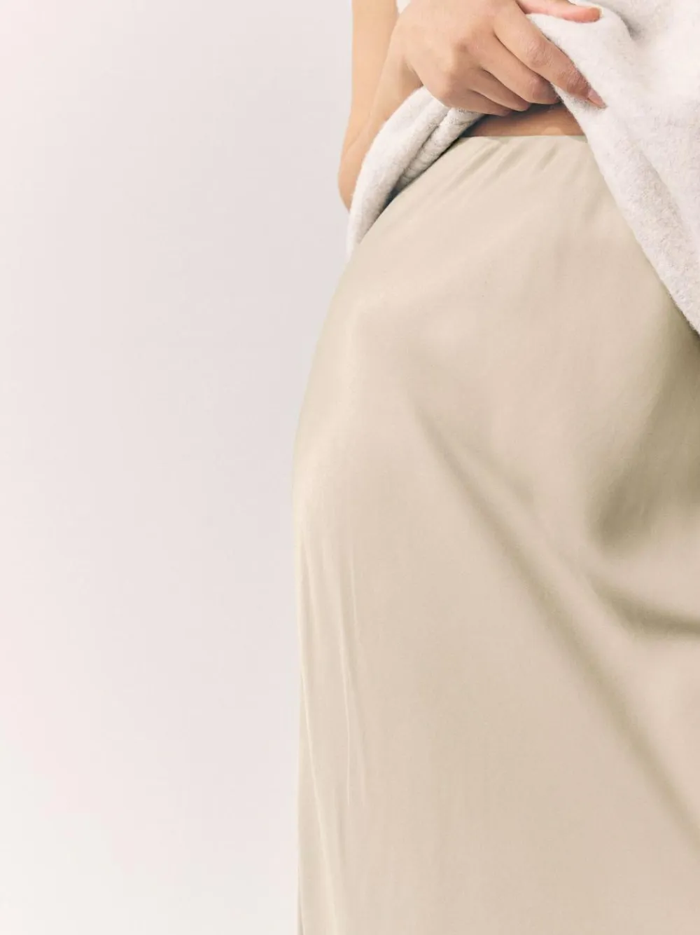 New Next Champagne Gold Satin Midi Skirt