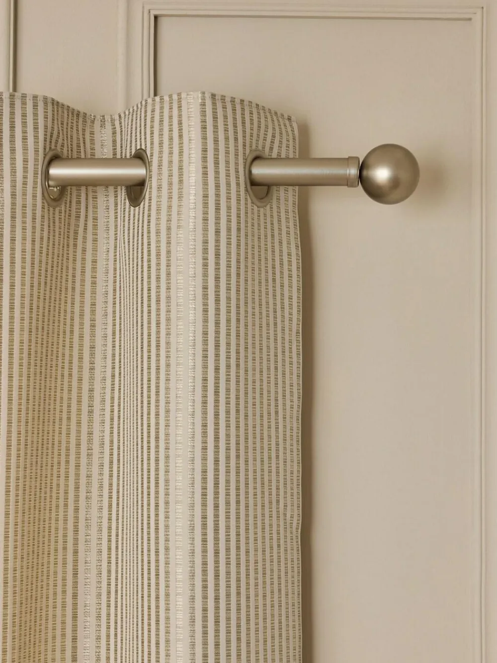 Next Champagne Gold Stripe Jacquard Eyelet Lined Curtains^ Curtains & Blinds