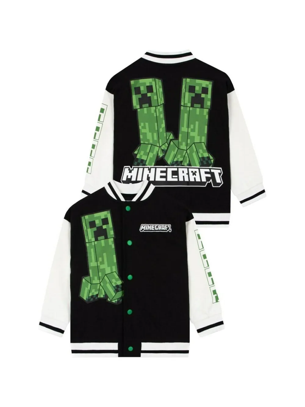 Online Character Black Minecraft Bomber Jacket