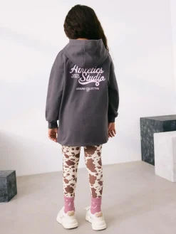 Discount Next Graphic Print Hoodie Leggings Set (3-16yrs) Charcoal