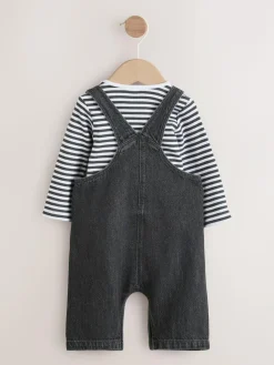 Next Baby Denim Dungarees and Bodysuit Set (0mths-2yrs)^BOY Newborn Clothing|Sets & Co-Ords