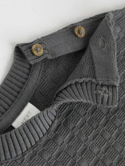 Next Baby Textured Knitted 100% Cotton Jumper and Leggings Set (0mths-3yrs)^BOY Baby Winter Clothing|Knitwear