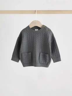 Next Baby Textured Knitted 100% Cotton Jumper and Leggings Set (0mths-3yrs)^BOY Baby Winter Clothing|Knitwear