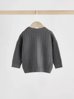 Next Baby Textured Knitted 100% Cotton Jumper and Leggings Set (0mths-3yrs)^BOY Baby Winter Clothing|Knitwear