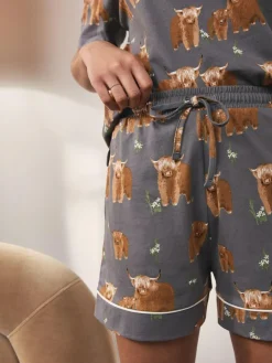 Next 100% Cotton Short Set Pyjamas^Women Pyjamas|All Night & Lounge
