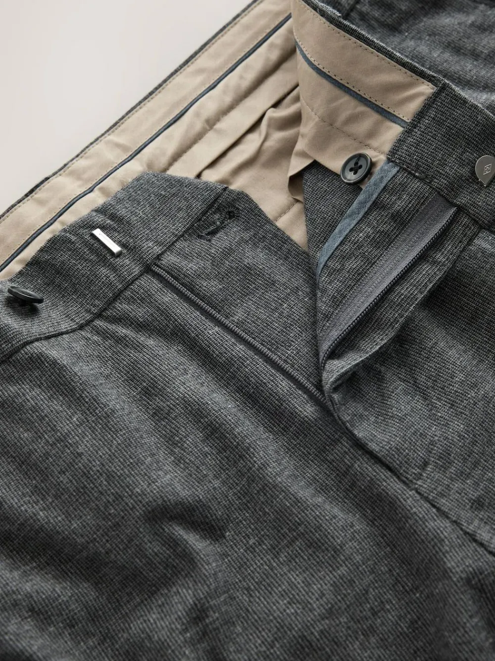Next Regular Fit Smart Brushed Cotton Textured Trousers^ Occasionwear|Pants & Chinos