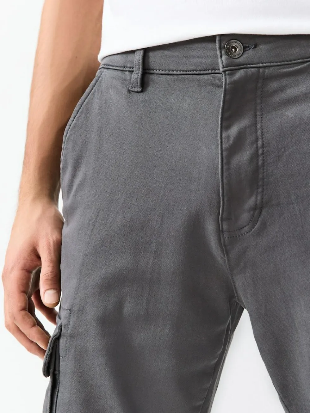 Sale Next Slim Fit Slim Fit Motionflex Strech Cargo Trousers Charcoal Grey