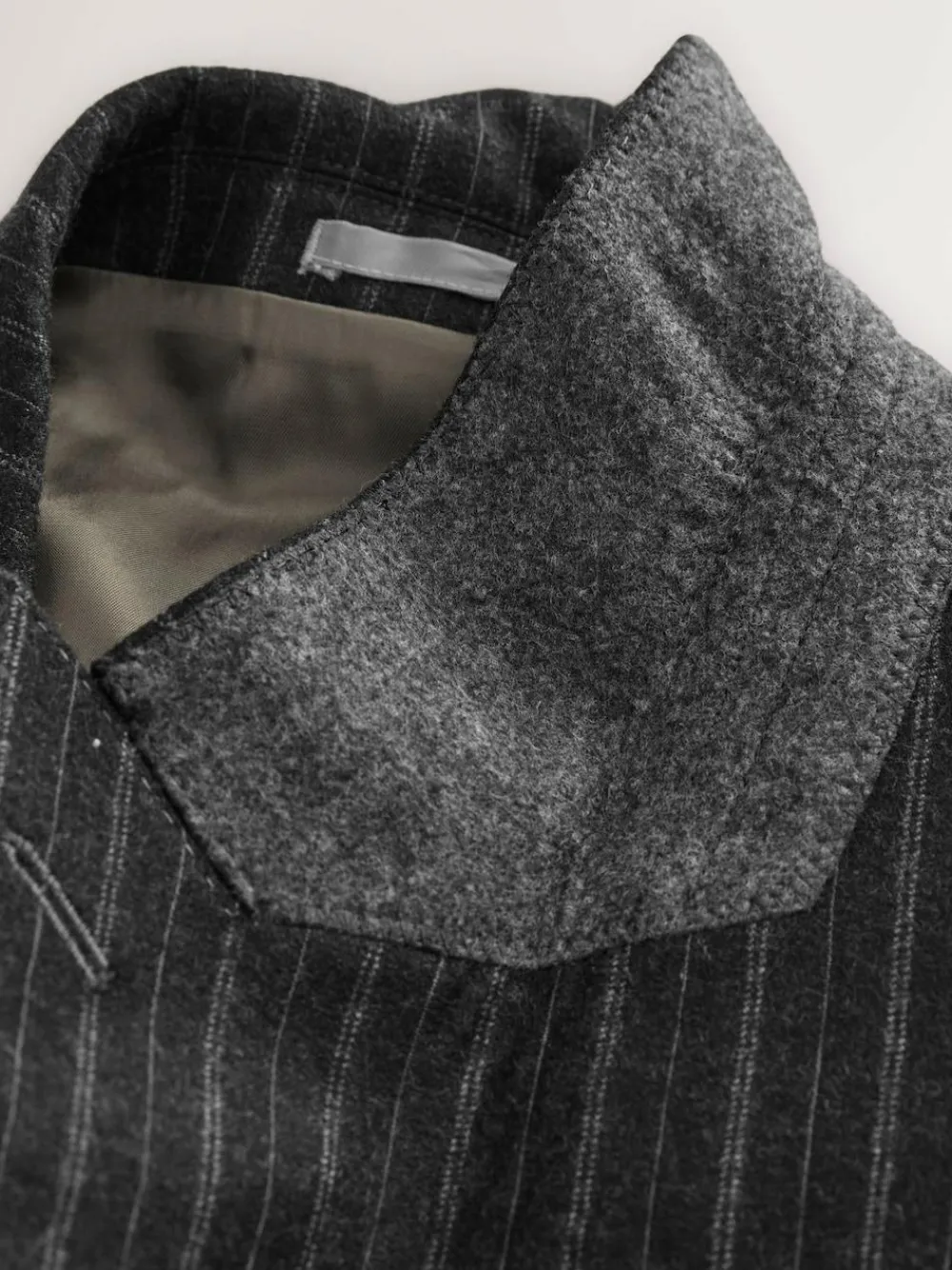 Discount Next Charcoal Grey Tailored Fit Tailored Fit Signature Empire Mills 100% British Wool Stripe Suit Jacket